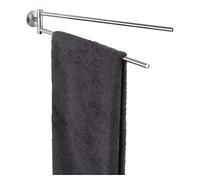 WENKO Porte-Serviettes Cuba Matt, Barre Porte-Serviettes avec 2 Bras Mobiles, qualité Massive en Zinc INOX moulé sous Pression au Fini dépoli, 5 x 7 x 41,5 cm