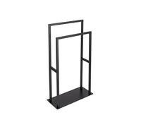 WENKO Porte-serviettes et porte-manteaux Rivaltana, porte-serviettes sur pied pour la salle de bains et les pièces à vivre, en acier inoxydable, noir mat