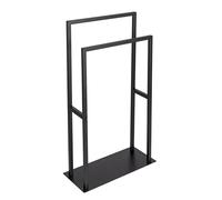 WENKO Porte-Serviettes et Porte-Manteaux Rivaltana, Porte-Serviettes sur Pied pour la Salle de Bains et Les pièces à Vivre, en Acier Inoxydable, Noir Mat
