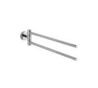 WENKO Porte-Serviettes avec 2 Bras Bosio, Acier Inoxydable Brillant, 5,5x9x43 cm, visserie Incluse