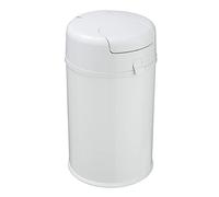 WENKO Poubelle à Couches Secura Premium | Poubelle 38 Couches bébé | Inodore grâce à 2 Compartiments fermés | Etanche aux odeurs | Sacs Plastiques Standard | Aluminium | 35x53,5x30 cm | Blanc