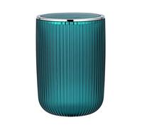Wenko Poubelle à couvercle basculant Agropoli L Pétrole 5,5 L plastique givré Ø19×27 cm