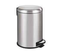 WENKO Poubelle à pédale Leman, fermeture système easy close, poubelle 20L, Acier Inox, 30,5 x 44 x 37,5 cm