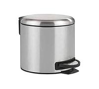 WENKO Poubelle à pédale Salle de bain LEMAN | Petite Poubelle Capacité 3L en Acier Inox Mat | Seau Amovible | 17x25x22,5cm