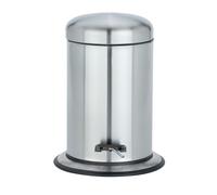 WENKO Poubelle à pédale Nova acier inox - abaissement automatique, anti-traces de doigts Capacité: 3 l, Acier inoxydable, 22 x 30 x 21.6 cm, Satiné