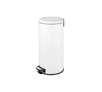 WENKO Poubelle à pédale Poubelle 30 L à fermeture automatique Leman Salle de bain Cuisine WC élégante