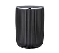 WENKO Poubelle avec couvercle basculant Agropoli L gris 5,5 litres | Pour salle de bain | Poubelle en plastique de haute qualité | Surface structurée | Sans BPA | 19 x 27 cm | Gris givré