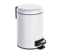 WENKO Poubelle cosmétique à pédale Leman blanc 3 l, set de 2 Blanc