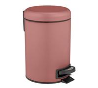 WENKO Poubelle cosmétique à pédale Leman Rose Ancien | Anti Trace | 3 litres | Petite Poubelle pour Salle de Bain avec Support à Sacs Poubelle intégré | Acier Vernis, Finition Mat | 17 x 25 x 22,5cm