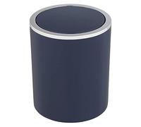 WENKO Poubelle cosmétique avec Couvercle basculant Inca, contenance 2 litres, Poubelle pour WC invités, Salle de Bain, Cuisine, Petite Poubelle en Plastique sans BPA, Ø 14 x 16,8 cm, Bleu foncé
