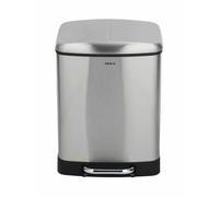 WENKO Poubelle cuisine double Studio, poubelle à pédale avec deux compartiments, frein de chute ""easy close"", 2x12L, Acier Inox,