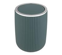 WENKO Poubelle de salle de bain avec couvercle basculant Agropoli S | 2 litres | Poubelle en plastique de haute qualité et à la surface structurée | Aans BPA | 14,5 x 20 cm | Vert foncé