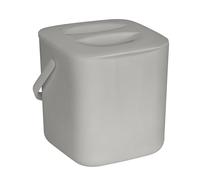 WENKO Poubelle Mod, Conny Collecteur de déchets Cuisine sur Pied avec Tamis Amovible 3 l Lavable au Lave-Vaisselle Plastique Gris 18x18x19 cm
