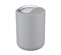 WENKO Poubelle Salle de Bain, Mini Poubelle Salle de Bain 2L, 14x21x14 cm, Gris