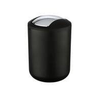 WENKO Poubelle Salle de Bain, Mini Poubelle Salle de Bain 2L, 14x21x14 cm, Noir