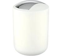 WENKO Poubelle Salle de Bain, Mini Poubelle Salle de Bain, couvercle basculant, Brasil S, capacité 2L, plastique PET, Blanc
