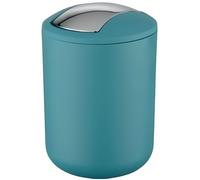 WENKO Poubelle Salle de Bain, Mini Poubelle Salle de Bain, couvercle basculant, Brasil S, capacité 2L, plastique PET, Turquoise