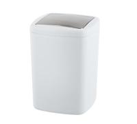 WENKO Poubelle Salle de Bain, Poubelle à Couvercle, 8.5L, Barcelona, Blanc, Plastique incassable, 20,5x28,5x20,5 cm
