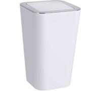 Wenko Poubelle de salle de bain Candy – 6 L, plastique haut de gamme, couvercle oscillant, blanc