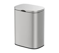 WENKO Poubelle Sare murale | 5 litres | fermeture automatique | Montage Sans Perçage TURBOLOC® ou vis | Seau intérieur amovible inclus | Compacte et Élégante | 21,5x29,5x19cm | Inox mat
