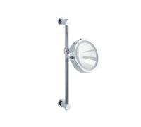 WENKO Power-Loc® Miroir Mural Del Carpi - Fixer sans percer, Surface de Miroir ø 17,5 cm 500% grossissement, Acier, 25.5 x 50.5 x 23 cm, Chromé
