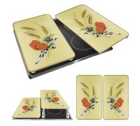WENKO Protection Plaque de Cuisson, Couvre Plaque de Cuisson en Verre Bleuets, Lot de 2, Verre trempé, 30x52 cm, Multicolore