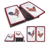 WENKO Protection plaque de cuisson "Ferme" en verre trempé| Pour toute plaque | Couvre plaque de cuisson, planche à découper, extension plan de travail | Lot de 2 | 52x30cm | Multicolore