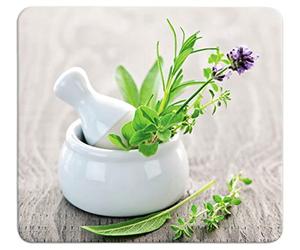 WENKO Protection plaques Cuisson Fond de hotte Jardin Fines Herbes | Couvre Plaque, Planche découper, Extension Plan Travail, Protection | 4 Pieds | 50x56cm |Verre trempé Multicolore