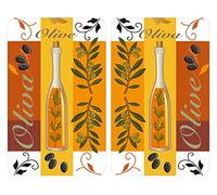 WENKO Protège-plaque universel Oliva set de 2 - set de 2, pour tous les types de cuisinières, Verre trempé, 30 x 1.8-4.5 x 52 cm, Multicolore