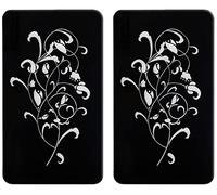 Plaque de recouvrement pour cuisinière Ornamento Nero Wenko, set de 2, verre noir 4008838455814