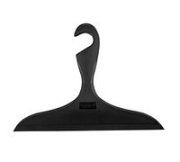 WENKO Raclette de salle de bain Loano Noire, pratique raclette de douche pour essuyer toutes les surfaces lisses telles que les miroirs, les carreaux & la douche, avec crochet pour accrocher, 23x17 cm