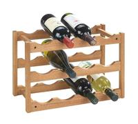 WENKO Etagère à vin 12 Bouteilles en Bois Norway | Range Bouteilles, casier à Bouteilles | Capacité 12 Bouteilles| Style scandinave | Noyer Finition chêne | 42x28x21cm | Bois
