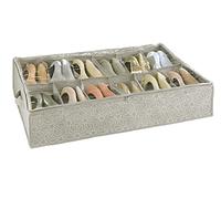 WENKO Range-Chaussures Balance Rangement des Chaussures dans 12 Compartiments, boîte à Chaussures avec recouvrement Taupe