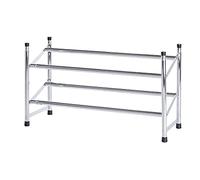 WENKO Rangement Chaussure, étagère à Chaussures télescopique, 10 Paires de Chaussures, métal, 62-115x35x23 cm, chromé