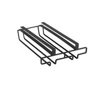 WENKO Accroche-Verres pour étagère - Module d'armoire Cuisine pour 6 Tasses, Métal, 20 x 7 x 28 cm, Noir