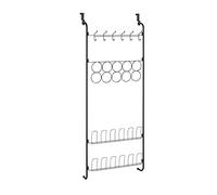 WENKO Rangement suspendu pour portes, organisateur mural polyvalent : support à chaussure, étagère de cuisine suspendue, pour foulards, etc., 59 x 150,5 x 18,5 cm, métal thermolaqué
