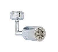 WENKO Régulateur de jet à deux modes, mousseur réglable avec deux types de jet orientable à 360° en laiton chromé, économie d'eau, idéal pour la cuisine ou la salle de bain, 2,5 x 6,5 x 5,5 cm