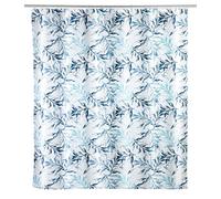 WENKO Rideau de douche anti-moisissure Catala, rideau textile antibactérien pour la douche et la baignoire, lavable & hydrofuge, avec 12 anneaux à fixer sur une barre de douche, 180 x 200 cm