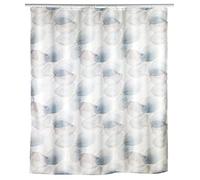 WENKO Rideau de douche anti-moisissure Navan, rideau textile antibactérien pour la douche et la baignoire, lavable & hydrofuge, avec 12 anneaux à fixer sur une barre de douche, 180 x 200 cm