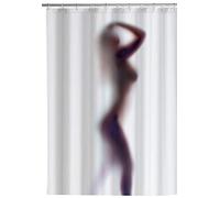 WENKO Rideau de Douche Anti-moisissure Silhouette - antibactérien, Lavable, Polyester, 180 x 200 cm, Multicolore