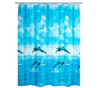 WENKO Rideau de Douche Dauphin - imperméable, Polyéthylène, 180 x 200 cm, Multicolore