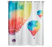 WENKO Rideau de Douche in The Air Comfort Flex - Antibactérien, Hydrofuge, Lavable, résistant à la moisissure, avec Dispositif de Suspension intégré, Polyester, 180 x 200 cm, Multicolore