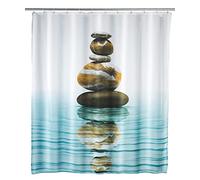 WENKO Rideau de douche Meditation tissu textile haut de gamme, lavable Multicolore