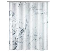 WENKO Rideau de douche Onyx rideau de douche 180x200 cm hydrofuge anneaux inclus Polyester effet marbre 180x200 cm Gris
