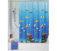WENKO Rideau de douche Original Ocean, rideau de douche 180x200 cm, hydrofuge, PEVA, Multicolore