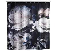WENKO Rideau de Douche Peony Anti-moisissure - Lavable, Hydrofuge avec 12 Anneaux pour Rideau de Douche, Polyester, 180 x 200 cm, Multicolore