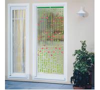 WENKO Rideau de Porte Plante artificielle | Protection insectes et Brise Vue | Bande adhésive | Fleurs Roses | Rouge | 90x190cm