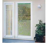 WENKO Rideau de Porte Plante artificielle | Protection insectes et Brise Vue | Bande adhésive | Fleurs Tournesol | Rouge | 90x190cm