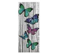 Maximex Rideau bambou, rideau à accrocher à une porte, 2 crochets, Motif de "Papillons", rideau protection anti-insectes et courant d'air, fait en bambou, 90 x 200 cm