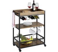 Wenko Rustico étagère de cuisine 80x40x89.5 cm noir-marron 54125100